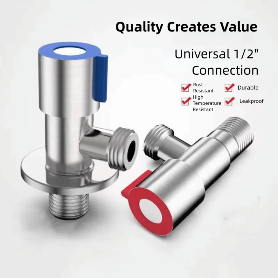 Tee cock angle valve Stainless steel 2pices
