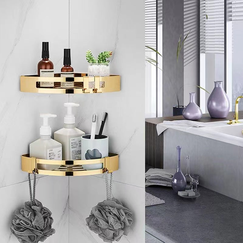 Premium Double Layer Corner Shelf - Stainless Steel