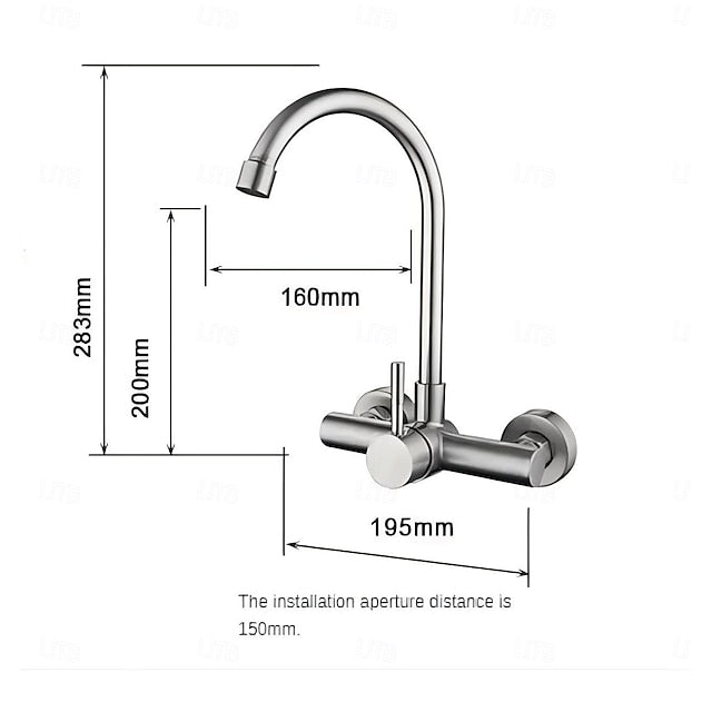 Sink mixer wall mounted Stainless steel