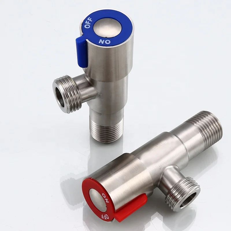 Tee cock angle valve Stainless steel 2pices