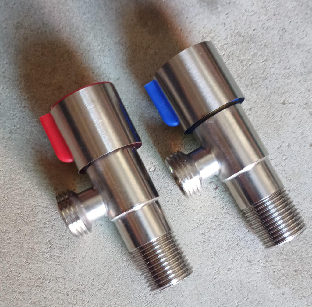 Tee cock angle valve Stainless steel 2pices