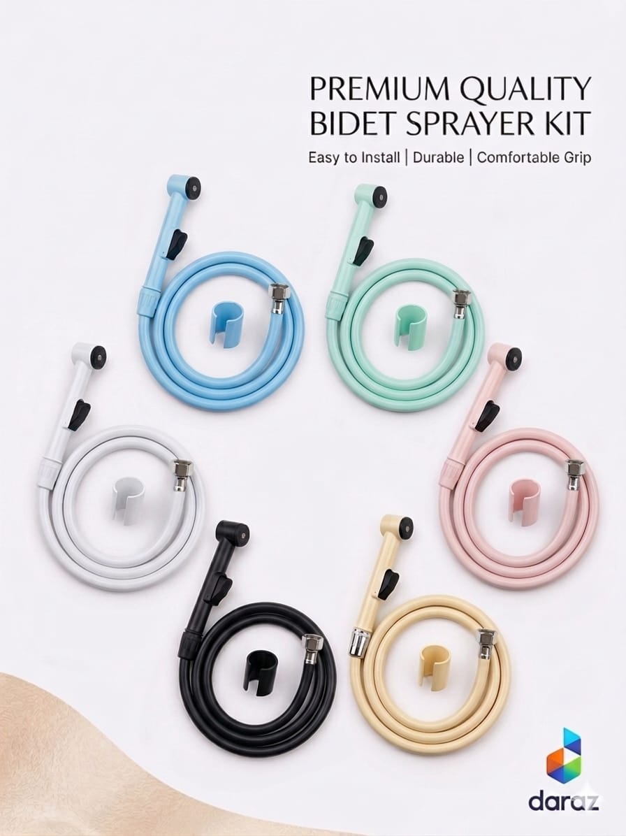 Muslim shower colour with pipe and holder