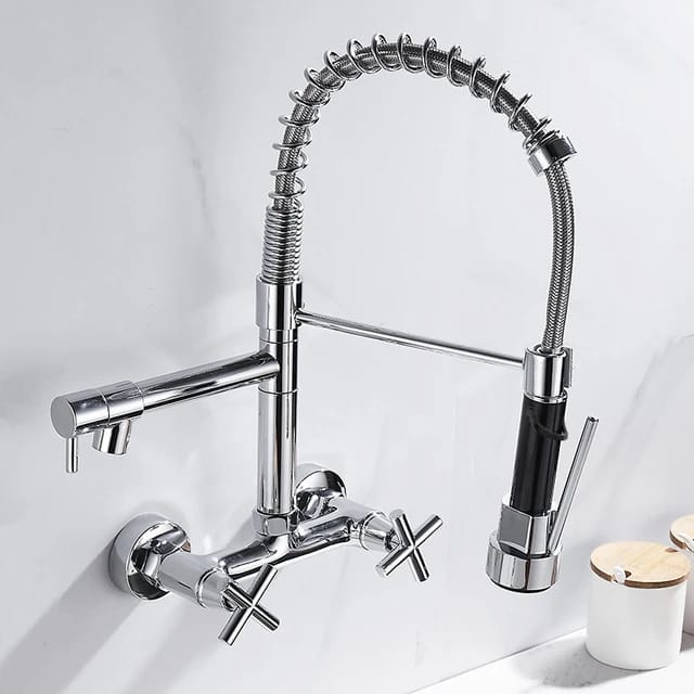Kitchen spring mixer wall mounted