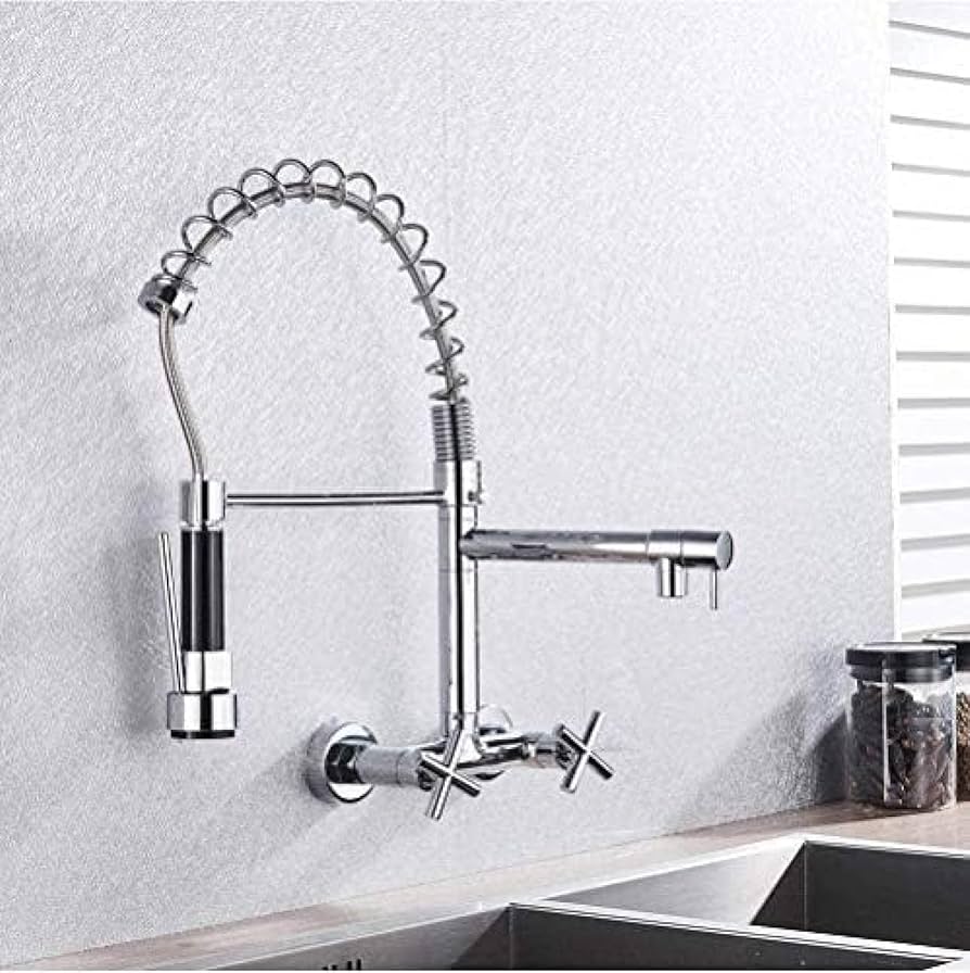 Kitchen spring mixer wall mounted