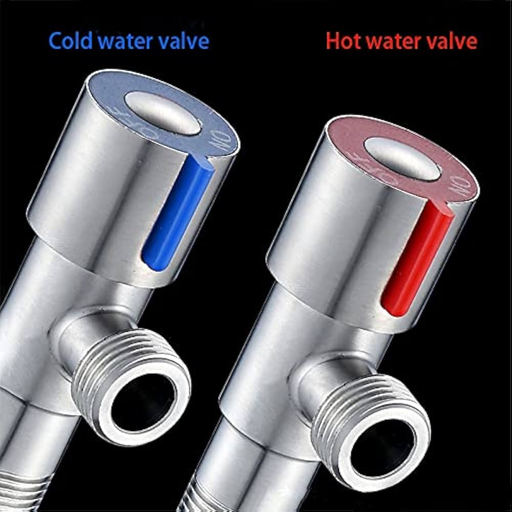Tee cock angle valve Stainless steel 2pices